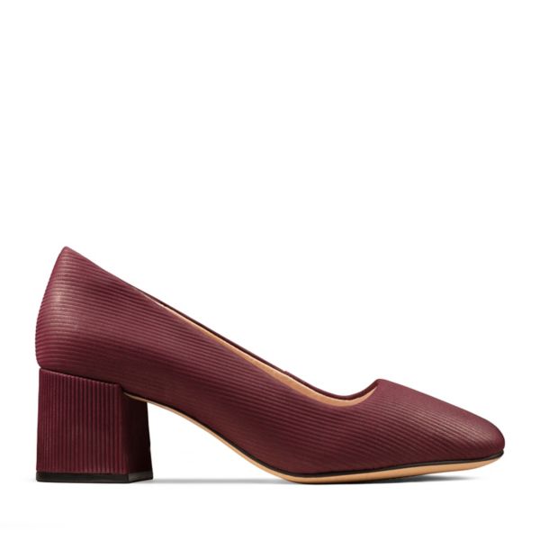 Clarks Womens Sheer Rose Heels Burgundy | CA-375841